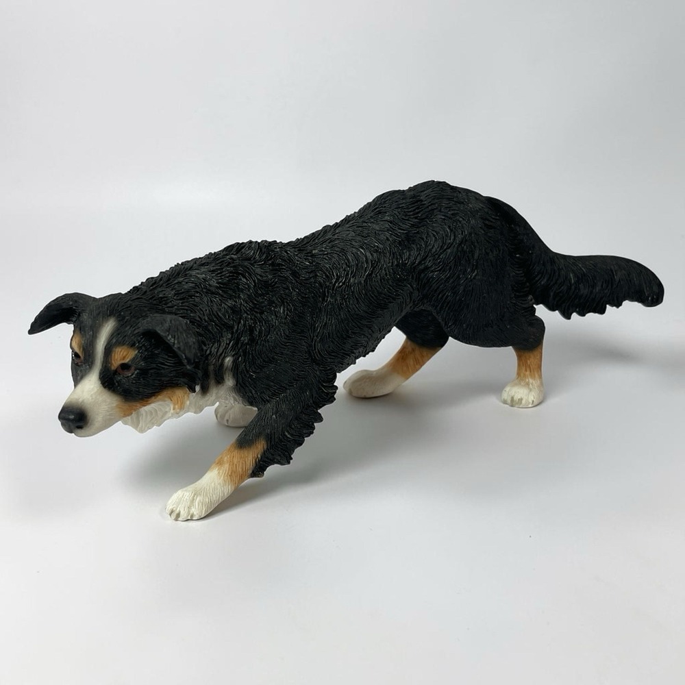 Border Collie Dog The Leonardo Collection Figurine Realistic Resin 7" Vintage